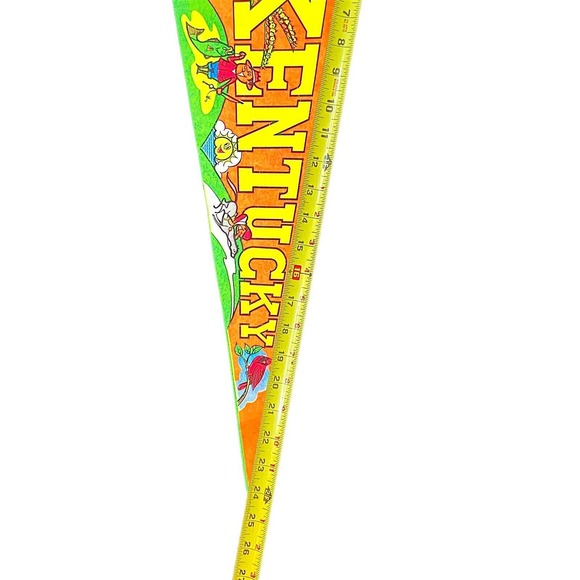 Vintage HTF Kentucky Pennant Souvenir 27” Made In USA RARE DESIGN - Picture 15 of 16